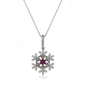 Gümüş Kar Tanesi Bayan Kolye