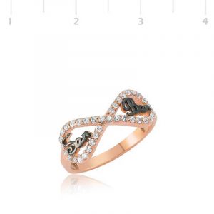 Gümüş Sen Ben Sonsuzluk Rose Bayan Yüzük