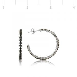 Gümüş Tamtur Siyah Taşlı Küpe