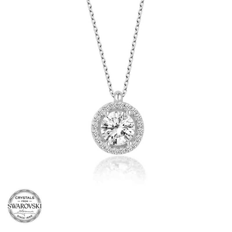 Swarovski Taşlı Gümüş Çember Tektaş Bayan Kolye Swarovski Taşlı Gümüş Çember Tektaş Bayan Kolye